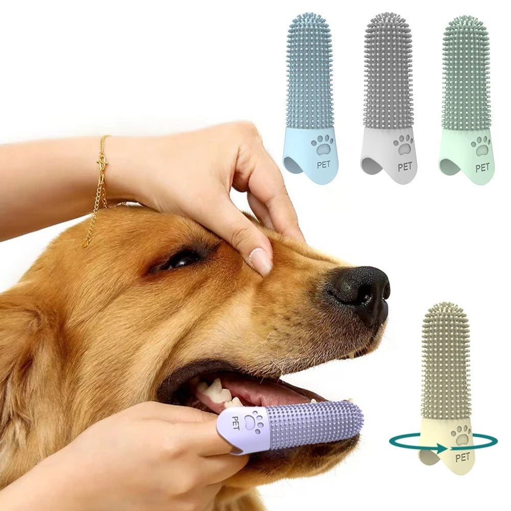 Silicone Pet Finger Toothbrush – Gentle Dental Cleaner for Dogs & Cats