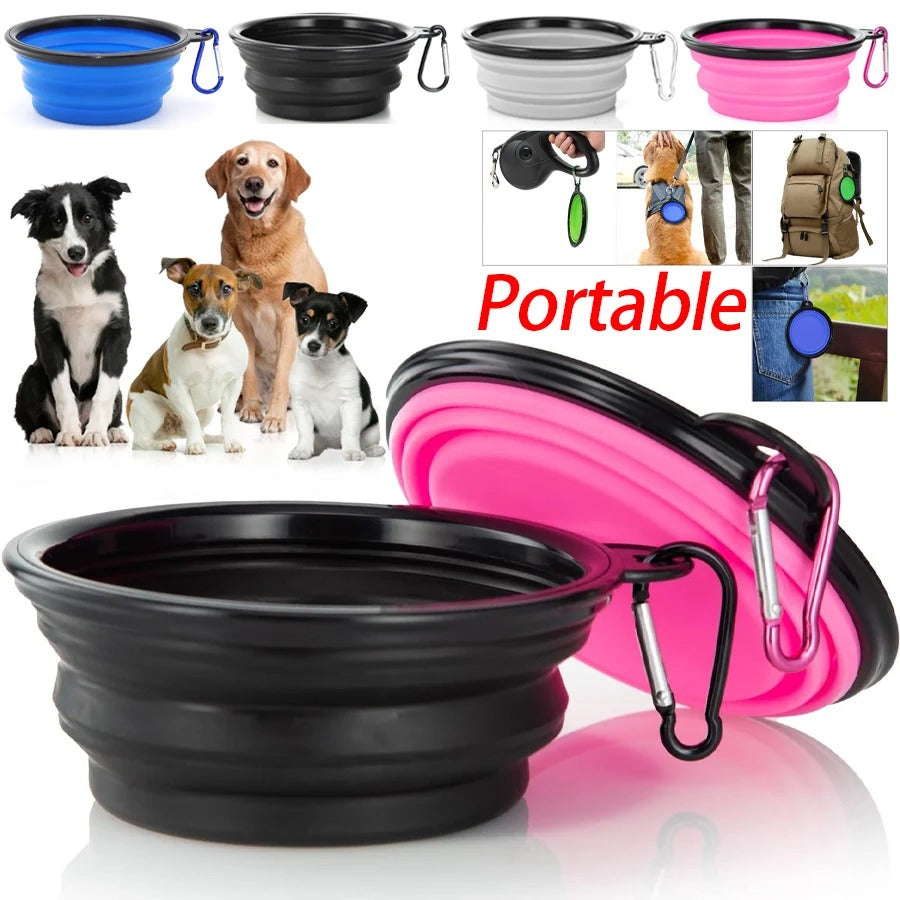 Portable Collapsible Dog Bowl – Pet Water & Food Dish for Walking, Hiking & Travel