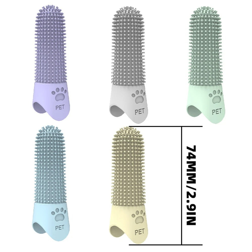 Silicone Pet Finger Toothbrush – Gentle Dental Cleaner for Dogs & Cats
