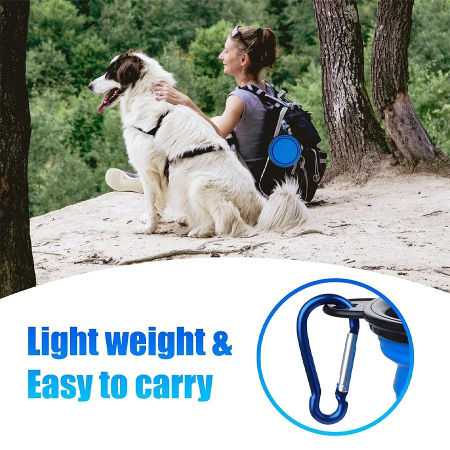 Portable Collapsible Dog Bowl – Pet Water & Food Dish for Walking, Hiking & Travel