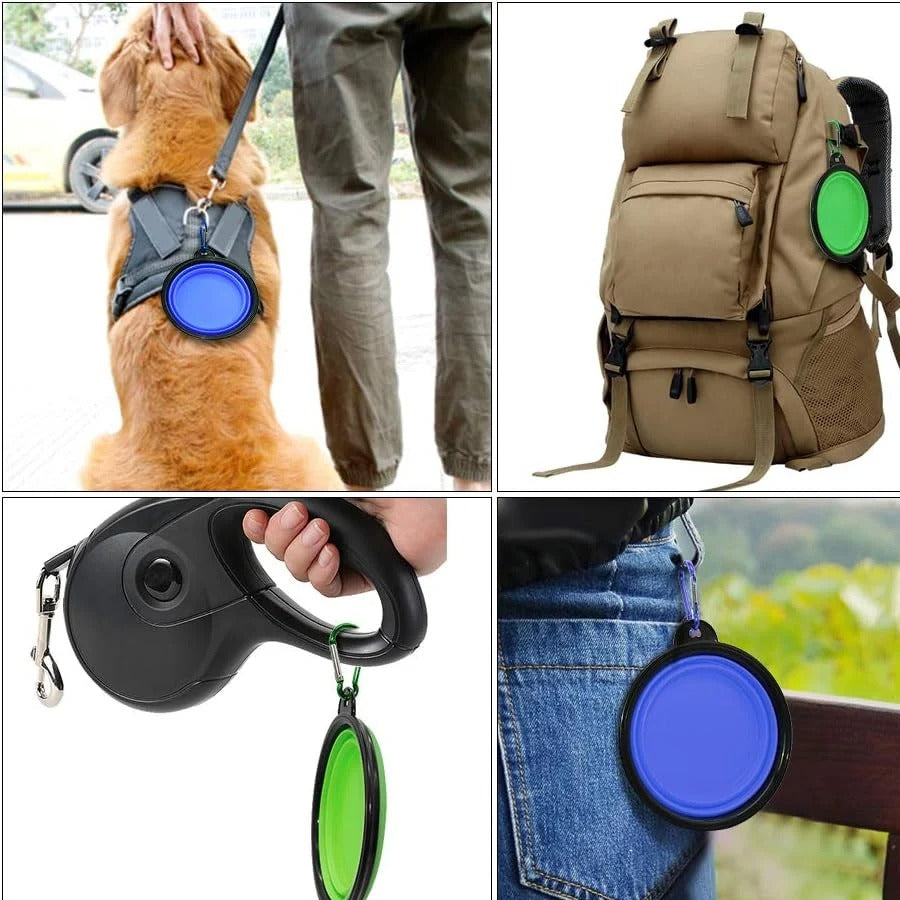 Portable Collapsible Dog Bowl – Pet Water & Food Dish for Walking, Hiking & Travel